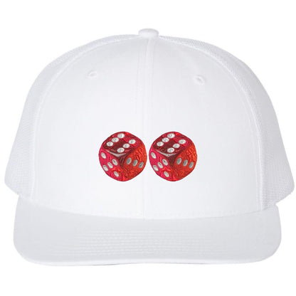 Dice Trucker Hat Embroidered Rolling Dice Craps Table Casino Mesh Back Baseball Cap