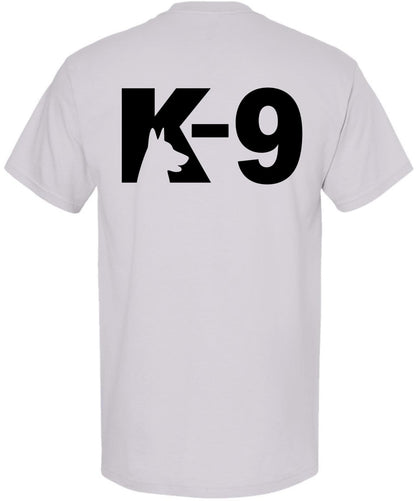 K9 Canine Bold Police Dog T-Shirt | Double Sided K-9 Law Enforcement Dogs Handler Tee Shirt