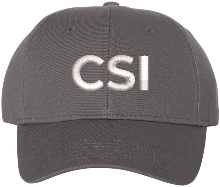 CSI Embroidered Baseball Cap | Crime Scene Investigation Text Hat | Structured Unisex Costume