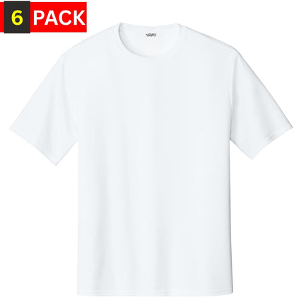 Solid Performance Military Tactical T-Shirts | 100% Polyester Moisture Wicking Crewneck Tee Shirts, 6-Pack
