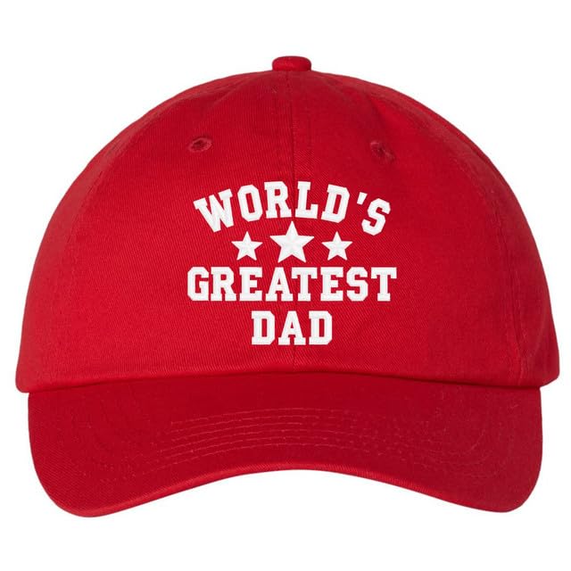 WORLD'S GREATEST DAD Embroidered Dad Hat | Low Profile Soft Cotton Baseball Dad Hats for Men