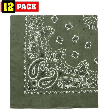 Trainmen Paisley Bandanas Scarf Do-rag Cotton Biker Head Rags Classic Bandanna 22" x 22" (12 Pack)