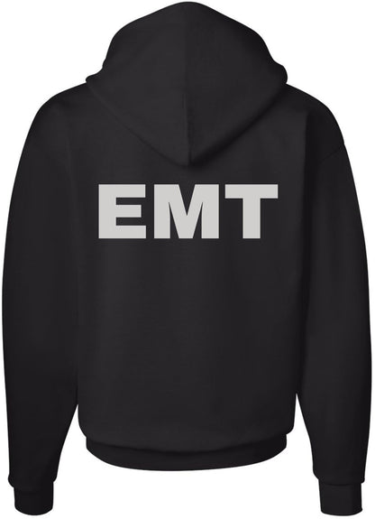 EMT Hoodie Emergency Medical Technician First Responder AMBU Double Sided Hooded Sweatshirt