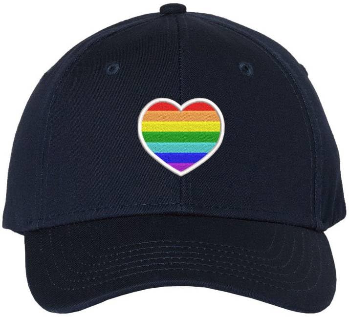 Rainbow Heart Embroidered Baseball Cap LGBTQ+ Pride Love Colors All Gender Structured Hat