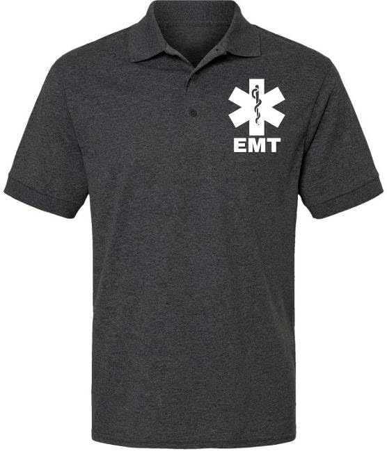 EMT Polo Shirt Emergency Medical Technician First Responder 911 Paramedic Golf Shirt