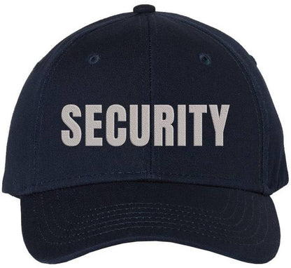 Security Embroidered Baseball Cap | Officer Guard Bouncer Large Text Adjustable Work Hat