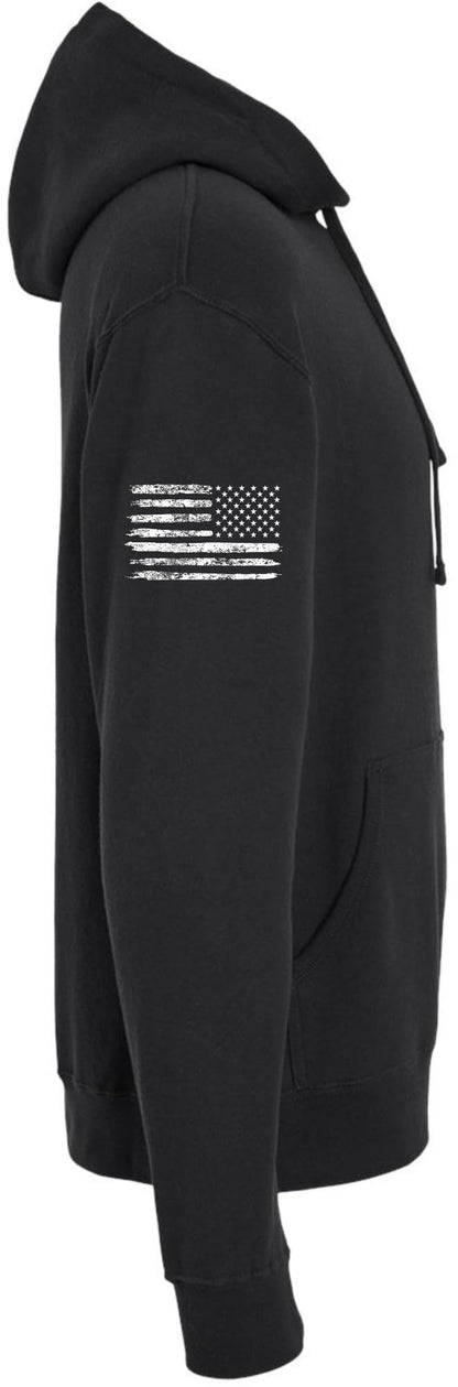 What Doesn’t Kill Me Better Start Running Funny Printed Hoodie USA Flag Sleeve Pullover, Black