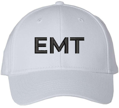 EMT Embroidered Text Baseball Cap | Emergency Medical Technician Paramedics Professional Hat | Structured