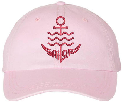 Sailor Anchor Embroidered Dad Cap | Vintage Washed Cotton Ship Crew Captain First Mate Baseball Hat