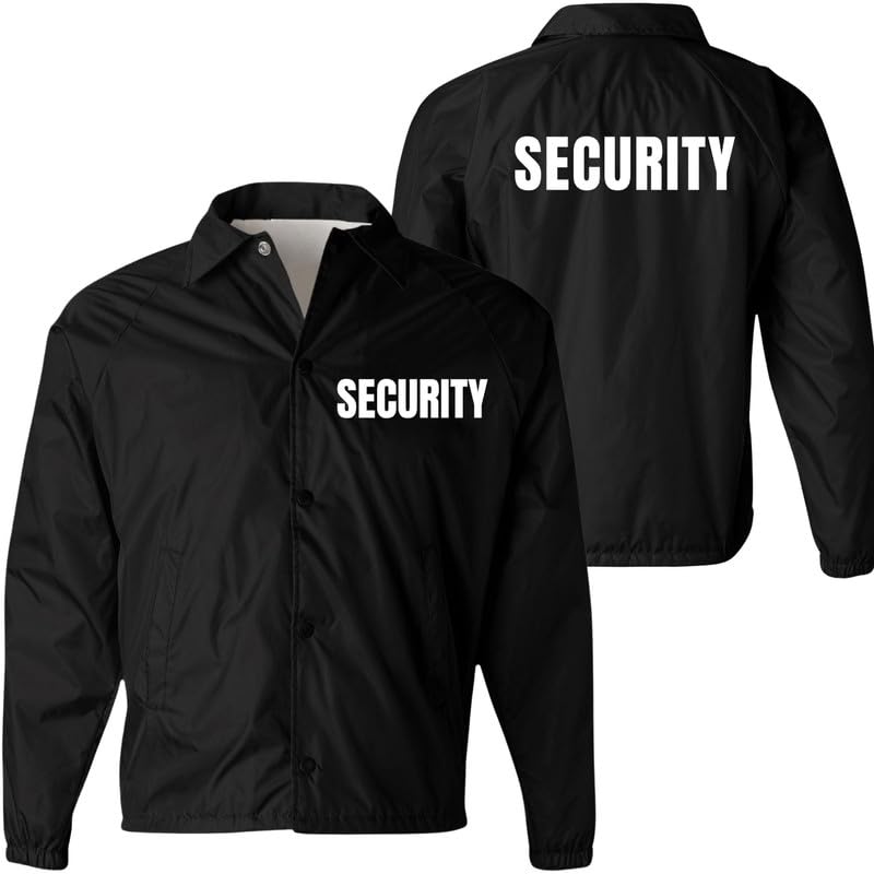 Security Jacket Double Sided Lightweight Coaches Guard Bouncer Windbreaker Coat