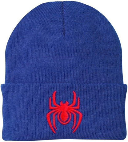 Army Universe Spider Embroidered Beanie Hat | Warm Knit Acrylic Halloween Scary Creepy Crawler Winter Watch Cap