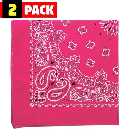 Trainmen Paisley Bandana Head Scarf Do-rag 100% Cotton Bandanna Cover 22" x 22", 2 Pack