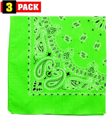 Trainmen Paisley Bandanas Head Scarf Do-rag 100% Cotton Bandanna Head Cover 22" x 22", 3 Pack