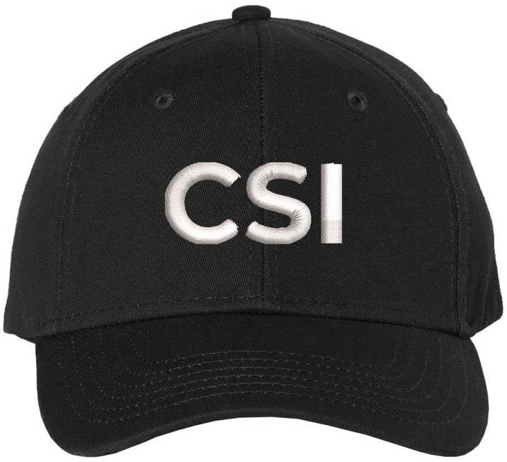 CSI Embroidered Baseball Cap | Crime Scene Investigation Text Hat | Structured Unisex Costume