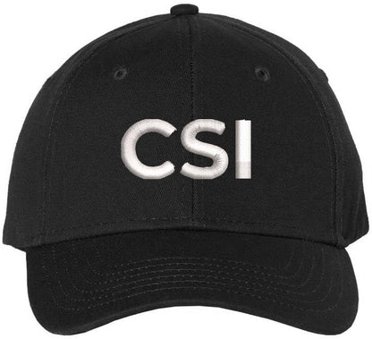 CSI Embroidered Baseball Cap | Crime Scene Investigation Text Hat | Structured Unisex Costume