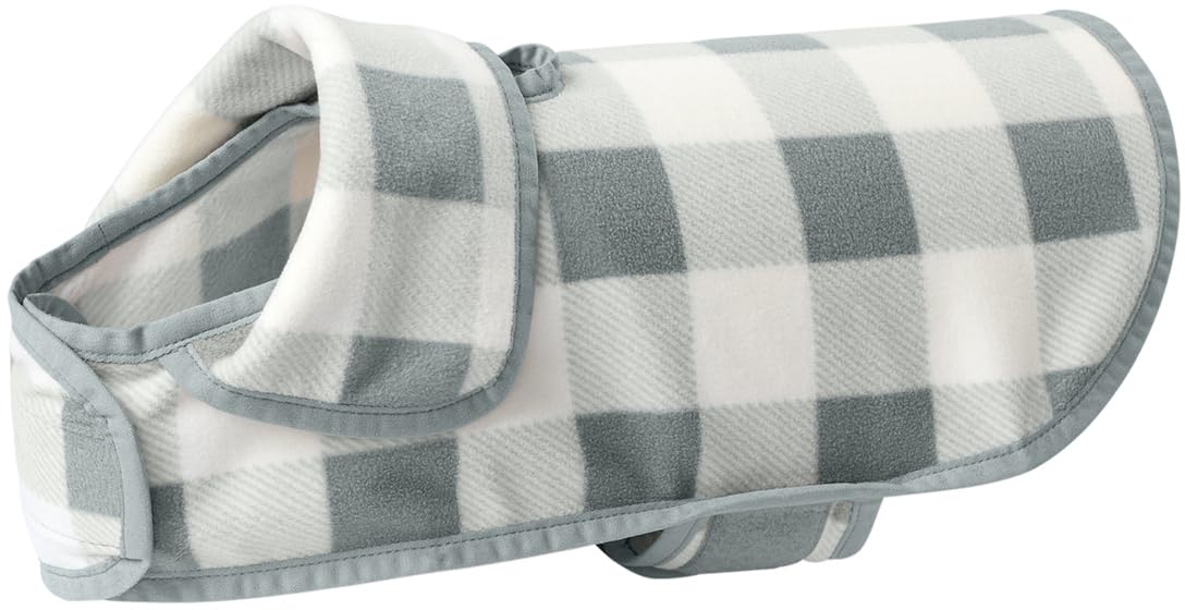 Warm Microfleece Pet Fleece Jacket Buffalo Plaid Flannel Dog Coat | Adjustable Soft Winter Puppy Sweater Vest