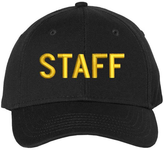 Staff Embroidered Baseball Cap | Large Text Workforce Employee Team Group Structured Hat