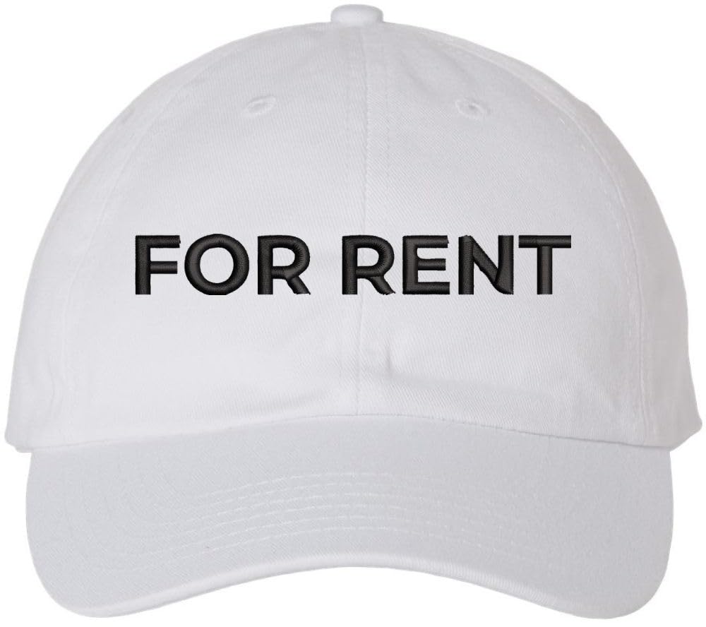 For Rent Sign Embroidered Dad Hat | Adjustable Funny Gift Baseball Cap for Men and Women
