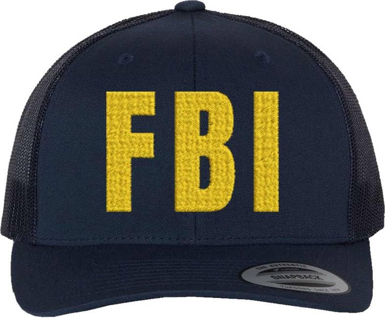 FBI Embroidered Trucker Hat | Federal Bureau of Investigation Agents Mesh Snapback Hat
