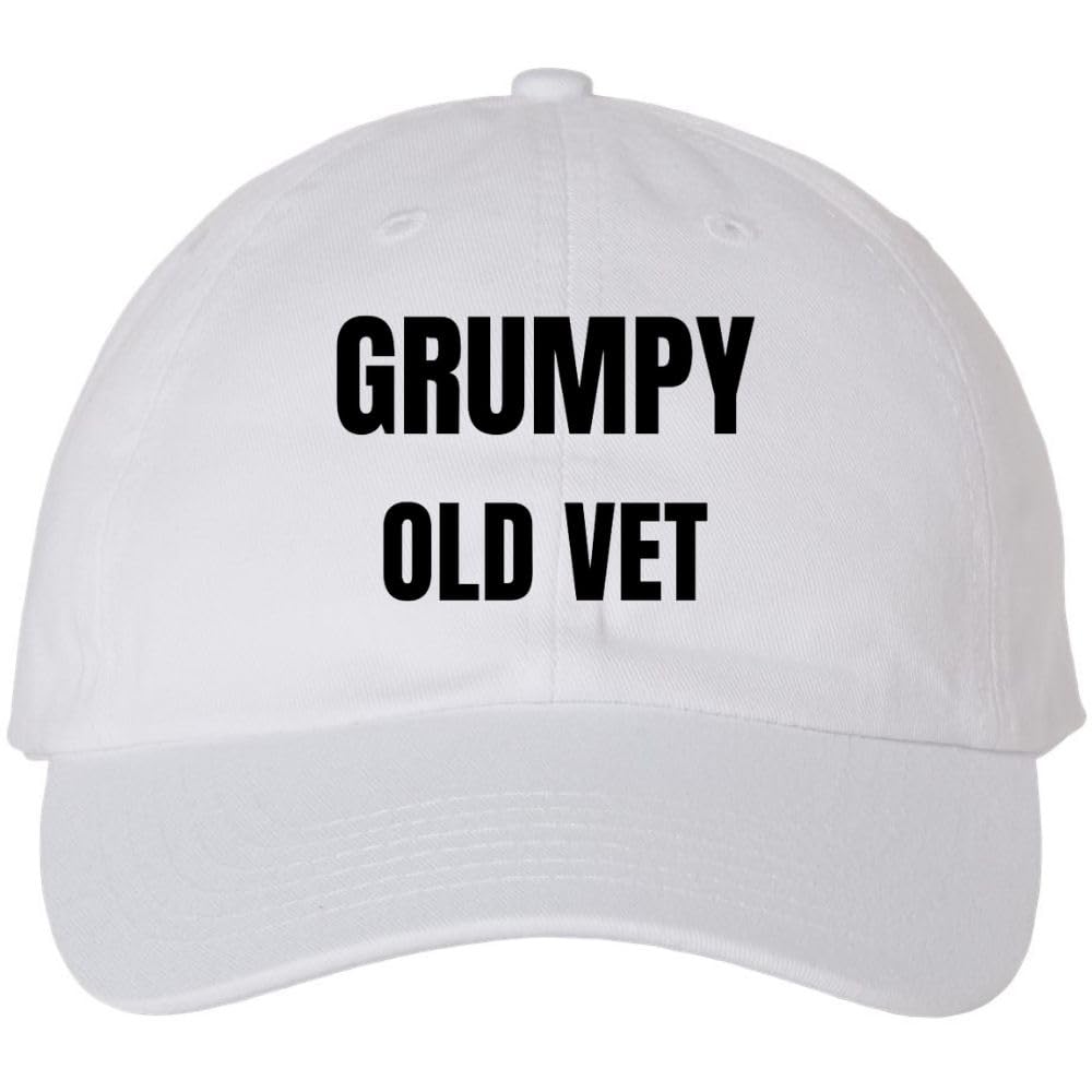 Grumpy Old Vet Embroidered Dad Hat Baseball Cap Funny Gift for Army Military Veteran