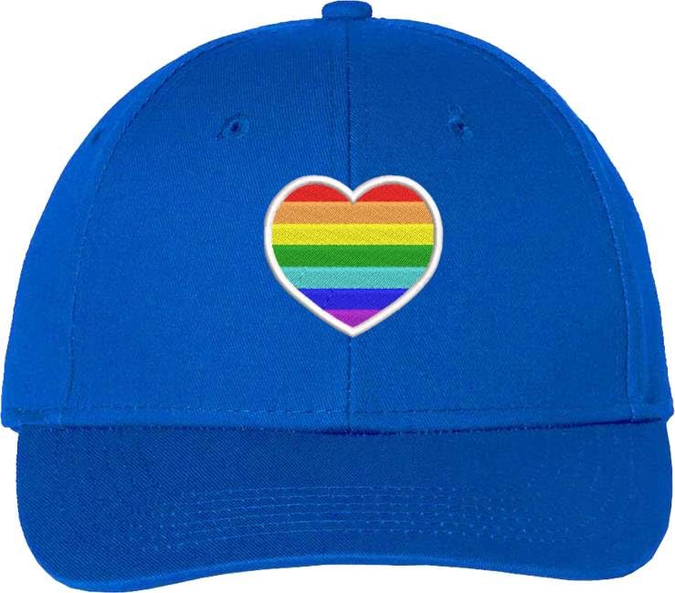 Rainbow Heart Embroidered Baseball Cap LGBTQ+ Pride Love Colors All Gender Structured Hat