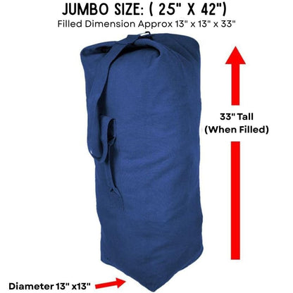 Top Load Heavyweight Cotton Canvas Tactical Military Duffle Bag Carryall Shoulder Storage Bulk Travel Bag