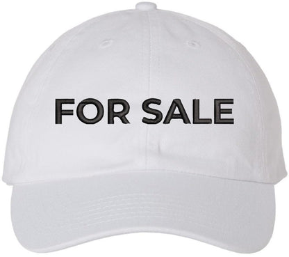 For Sale Sign Embroidered Dad Hat | Adjustable Funny Gift Baseball Cap for Men and Women