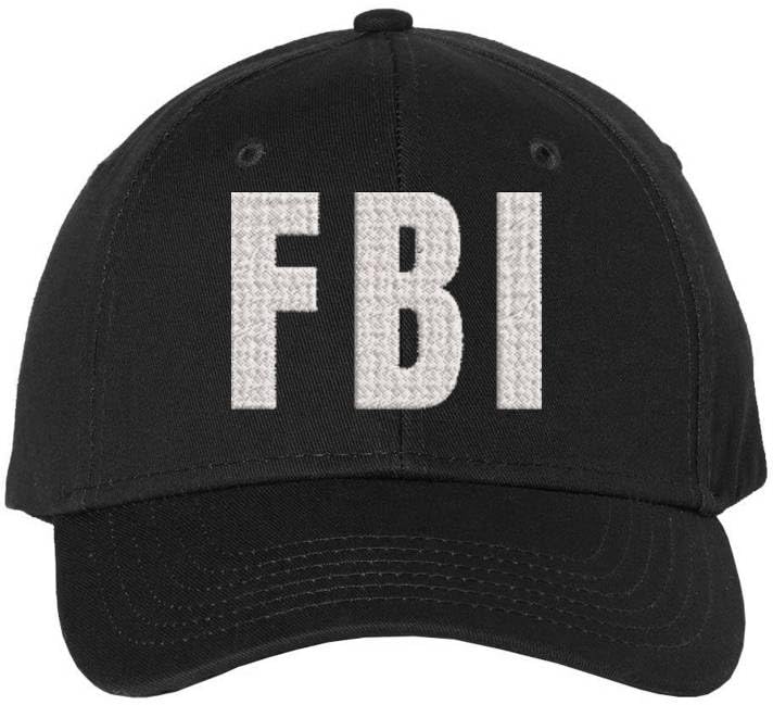 FBI Embroidered Text Baseball Cap | Federal Bureau of Investigation Adjustable Costume Accessory Adult Hat