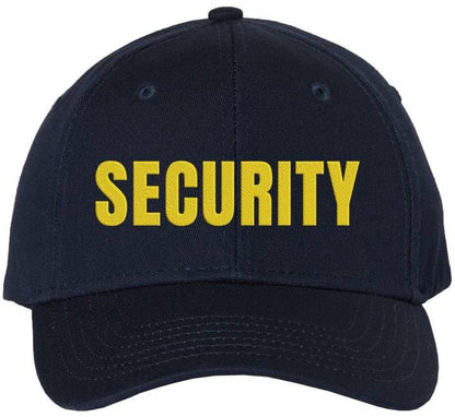 Security Embroidered Baseball Cap | Officer Guard Bouncer Large Text Adjustable Work Hat