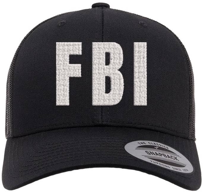 FBI Embroidered Trucker Hat | Federal Bureau of Investigation Agents Mesh Snapback Hat