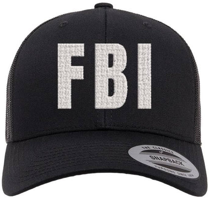 FBI Embroidered Trucker Hat | Federal Bureau of Investigation Agents Mesh Snapback Hat