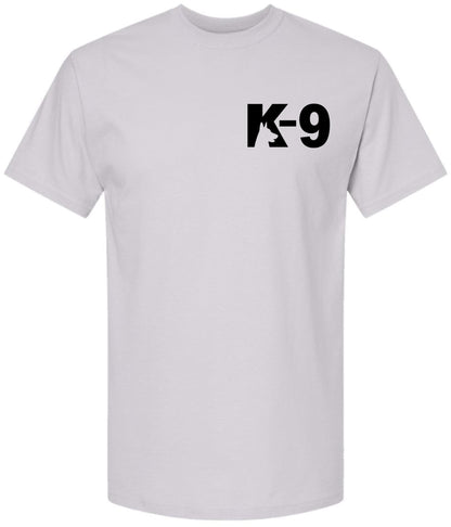 K9 Canine Bold Police Dog T-Shirt | Double Sided K-9 Law Enforcement Dogs Handler Tee Shirt