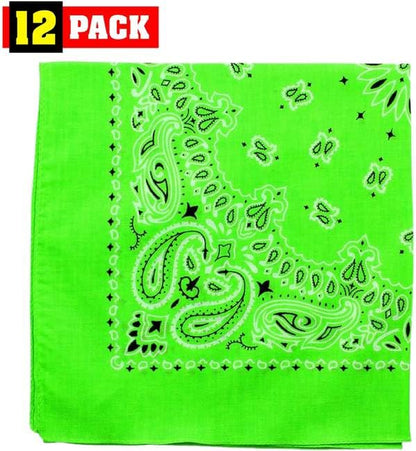 Trainmen Paisley Bandanas Scarf Do-rag Cotton Biker Head Rags Classic Bandanna 22" x 22" (12 Pack)