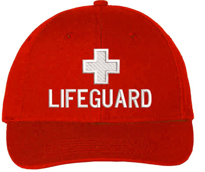 LIFEGUARD + Baseball Hat | Structured Life Guard Cross Beach Rescue Watch Pool Safety Duty Uniform Cap