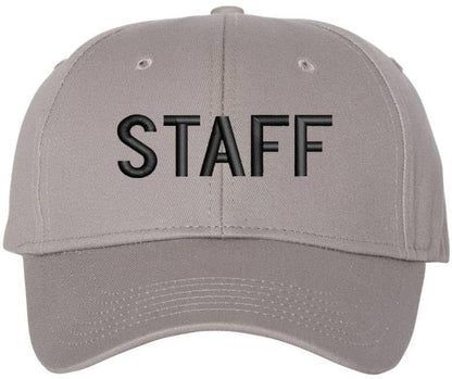 Staff Embroidered Baseball Cap | Large Text Workforce Employee Team Group Structured Hat