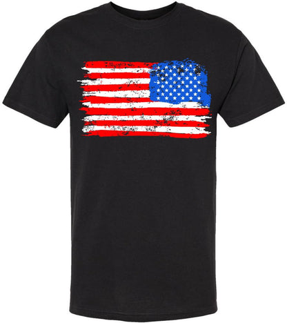 Black USA Flag Thin Line Short Sleeve T-Shirt Patriotic American Support First Responders Tee