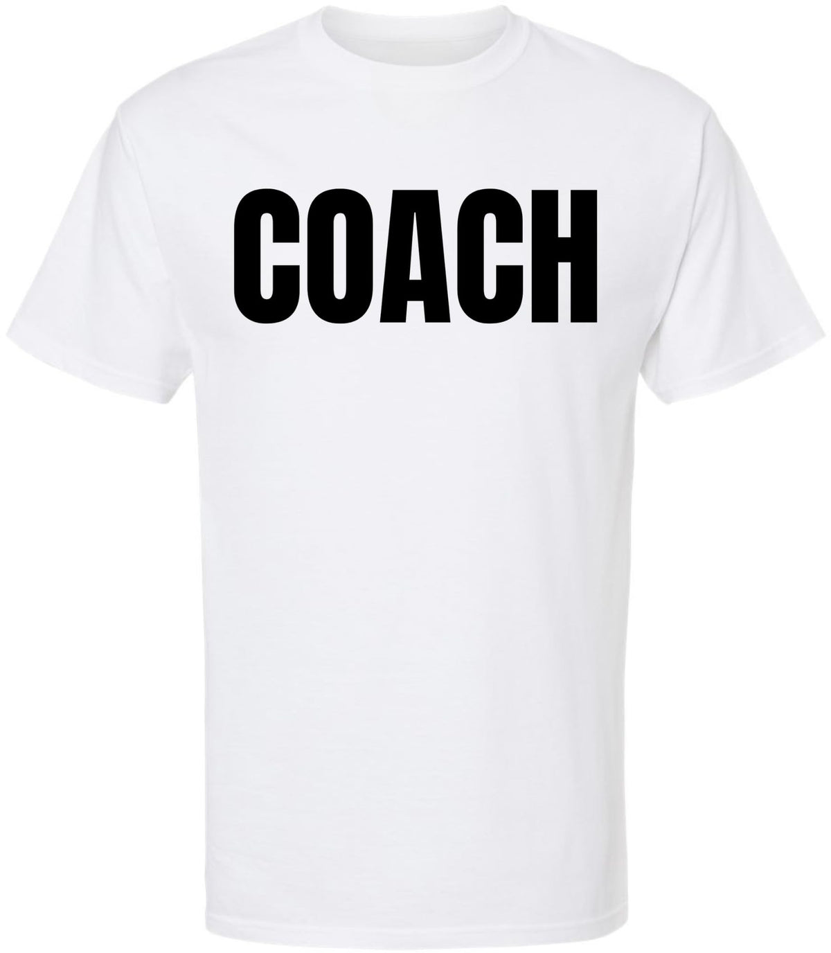 Coach T-Shirt | Sports Team Staff Uniform Crewneck Shirt for Trainers, Instructors & Athletics Dept 100% Cotton Short Sleeve