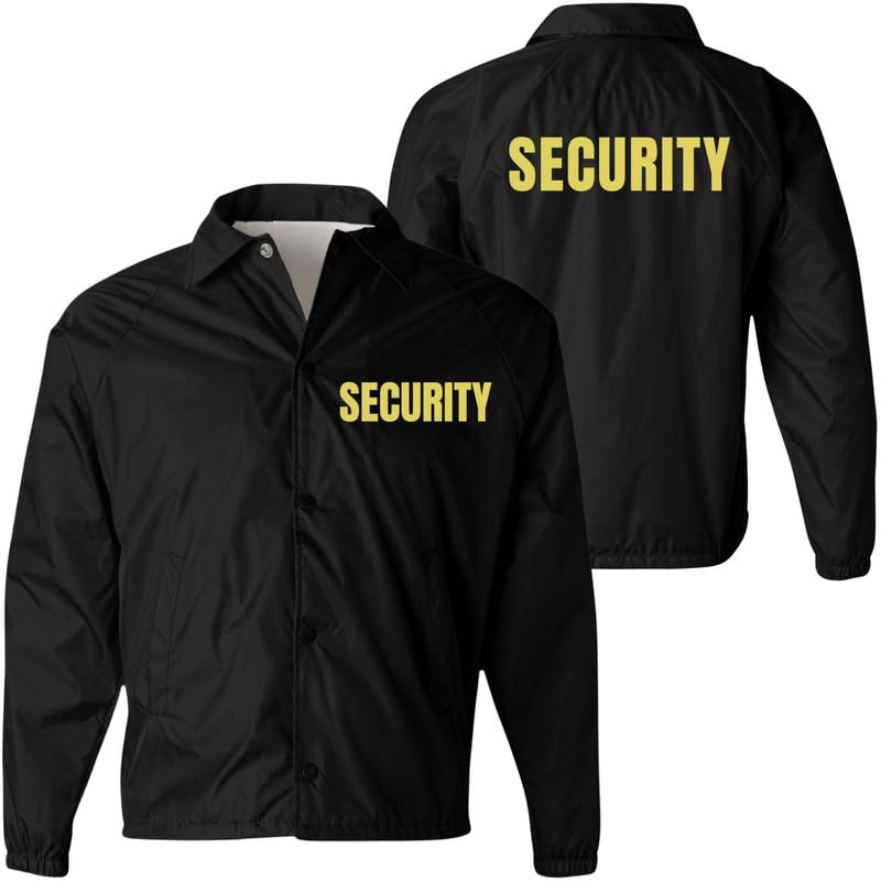 Security Jacket Double Sided Lightweight Coaches Guard Bouncer Windbreaker Coat