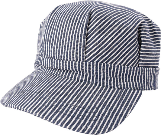 Hickory Stripe - Train Conductor Hat Engineer Cap, Adult, Stretch Fitted Hat