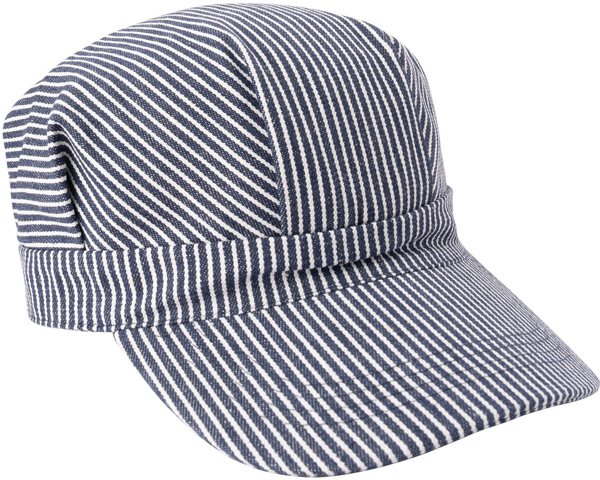 Hickory Stripe - Train Conductor Hat Engineer Cap, Adult, Stretch Fitted Hat
