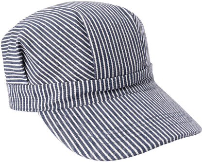 Hickory Stripe - Train Conductor Hat Engineer Cap, Adult, Stretch Fitted Hat