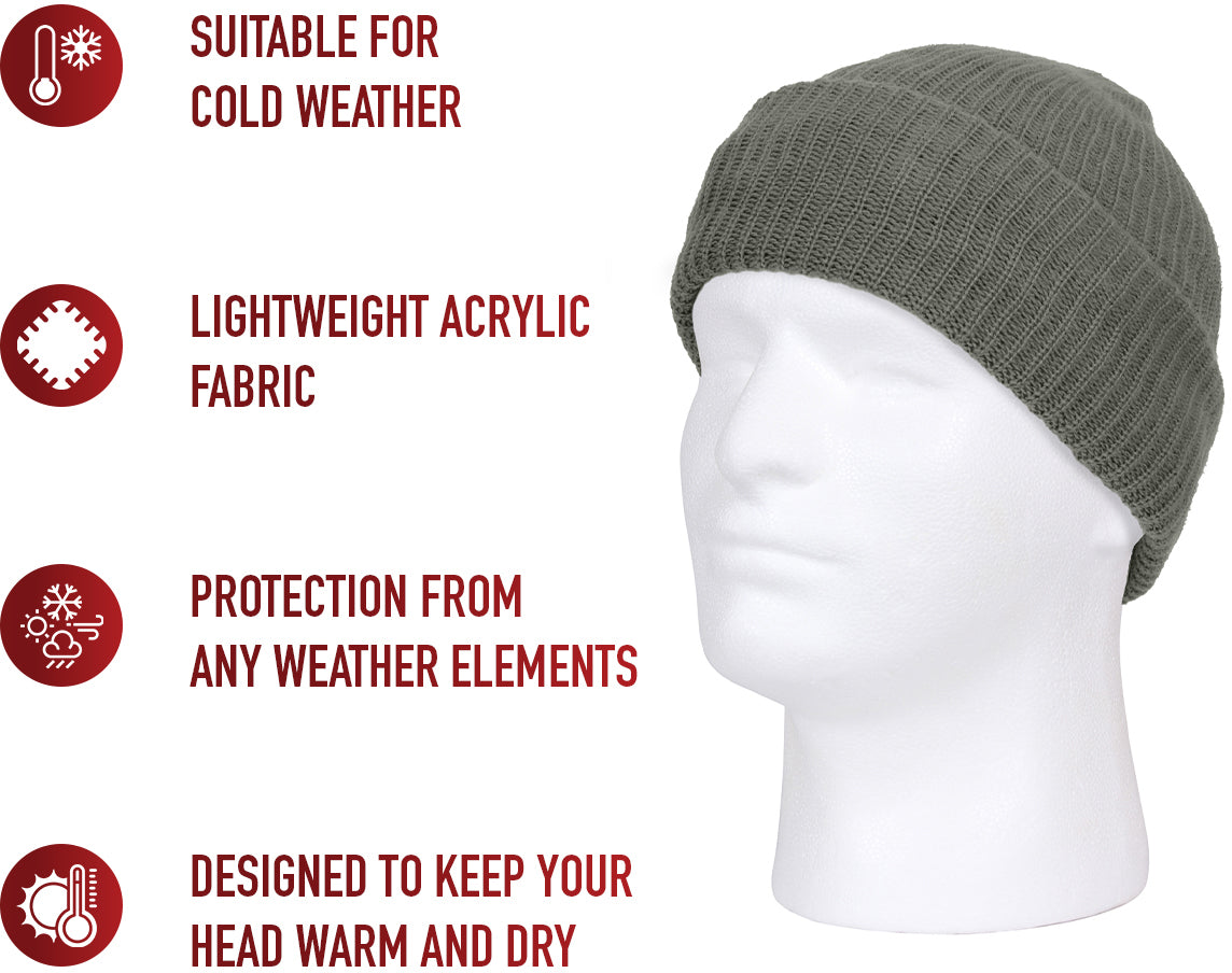 Foliage Green - Military Watch Cap - Acrylic USA Made