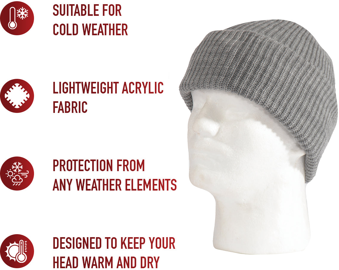 Grey - Acrylic Watch Cap