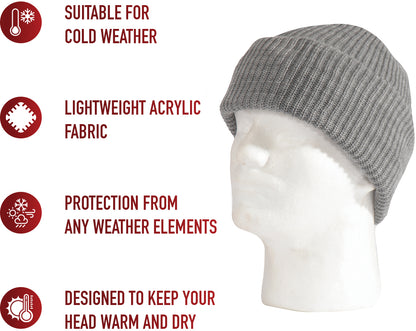 Grey - Acrylic Watch Cap