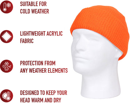 Blaze Orange - High-Visibility Genuine GI Outdoor Watch Cap - Acrylic