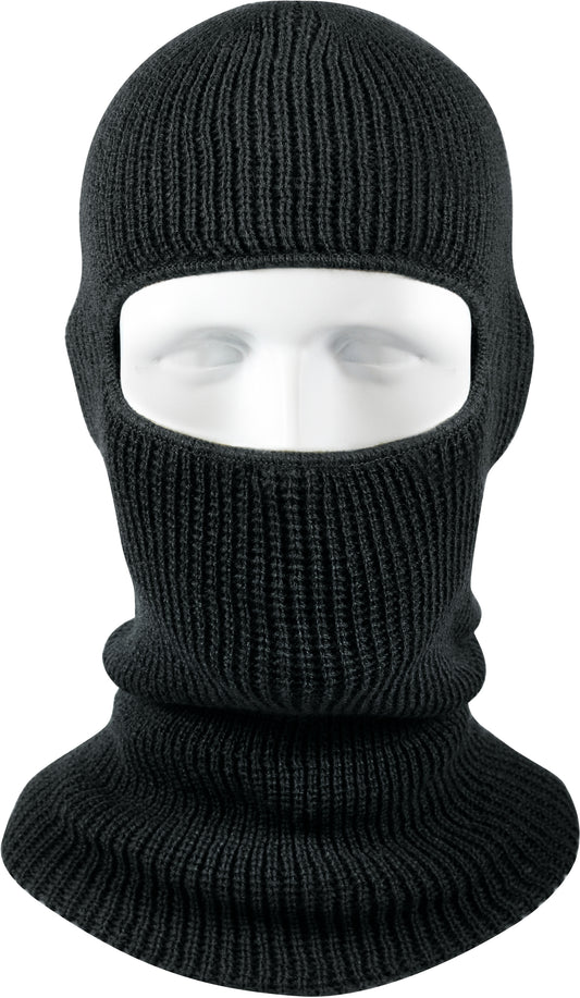 Black One Hole Face Mask Acrylic Balaclava Made in USA Cold Weather Tactical Mask