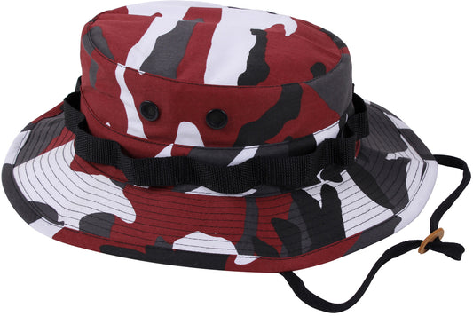 Red Camouflage - Tactical Military Boonie Hat - Polyester Cotton