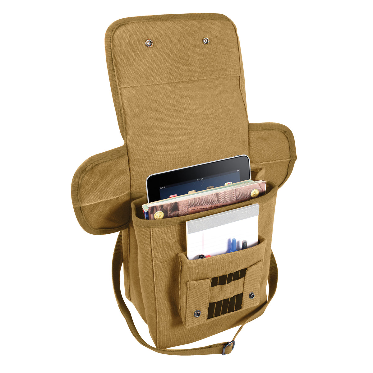 Coyote Brown - Canvas Map Case Shoulder Bag