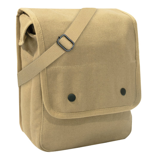 Khaki - Canvas Map Case Shoulder Bag