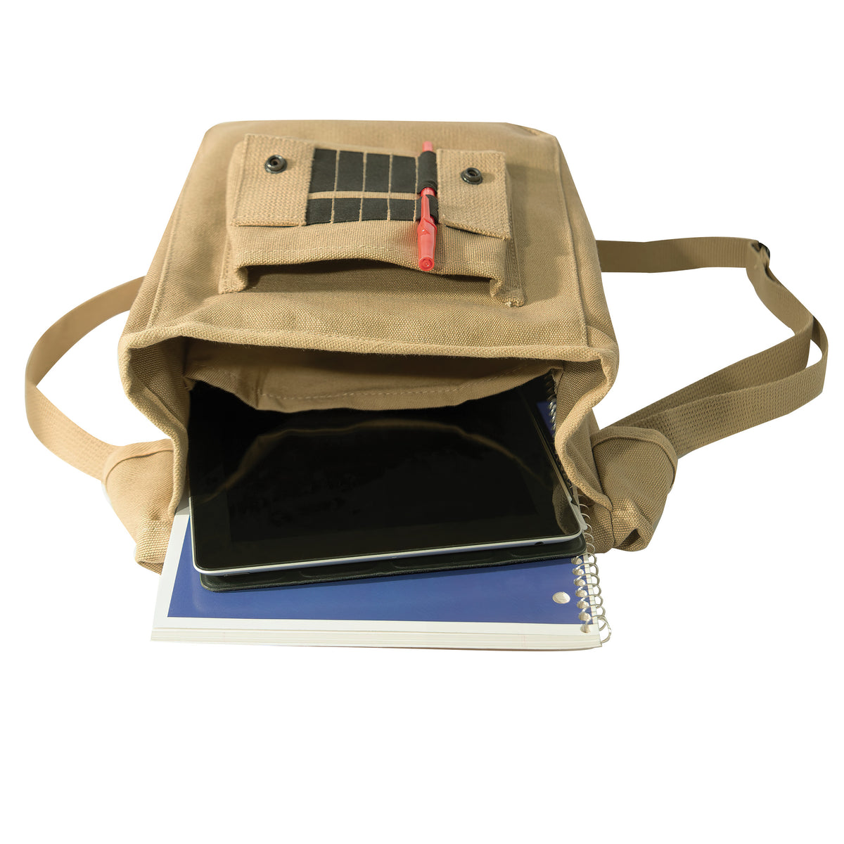 Khaki - Canvas Map Case Shoulder Bag